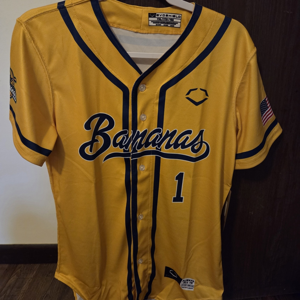 Yellow Savannah Bananas Youth Baseball Jersey